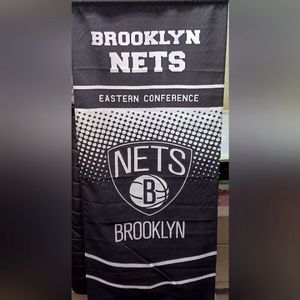 Brooklyn Nets NBA Eastern Conference Hanging Banner, 44" Long By 19" Wide
